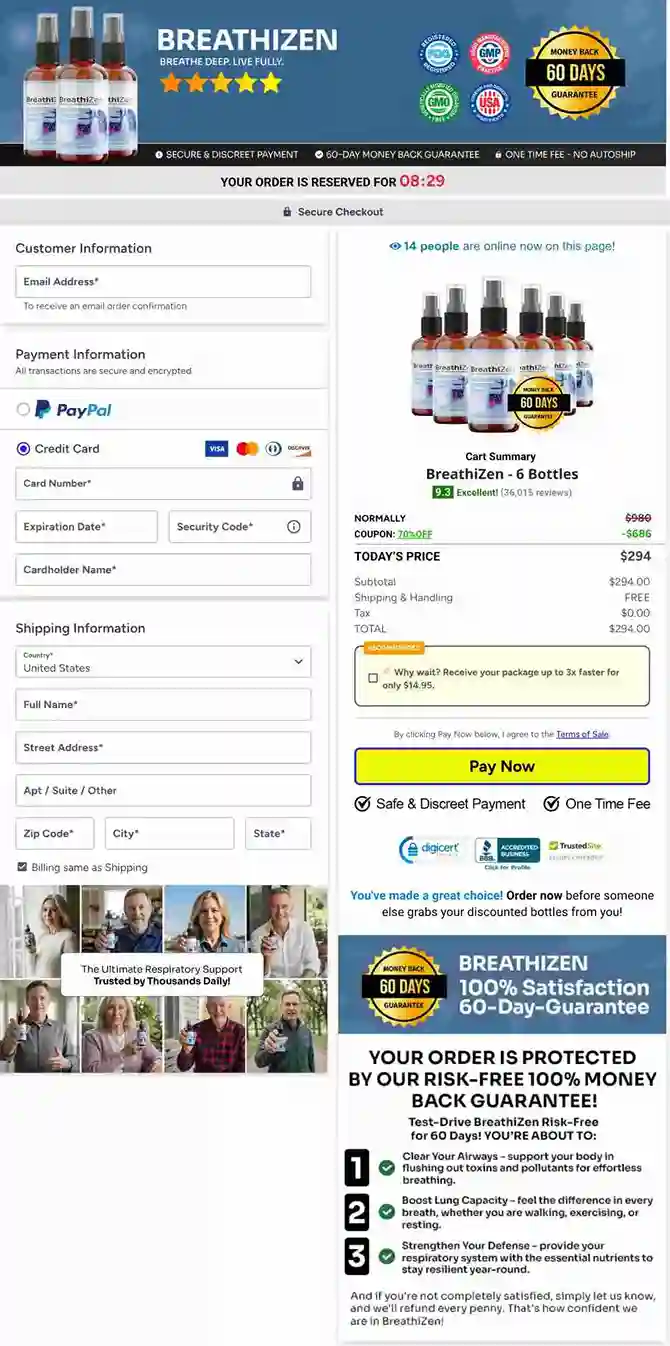 BreathiZen Official Secure Checkout Page